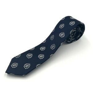 Zara Man 100% Silk‎ Skinny Men's Neck Tie Navy Crested 2 Width x 60 Length
